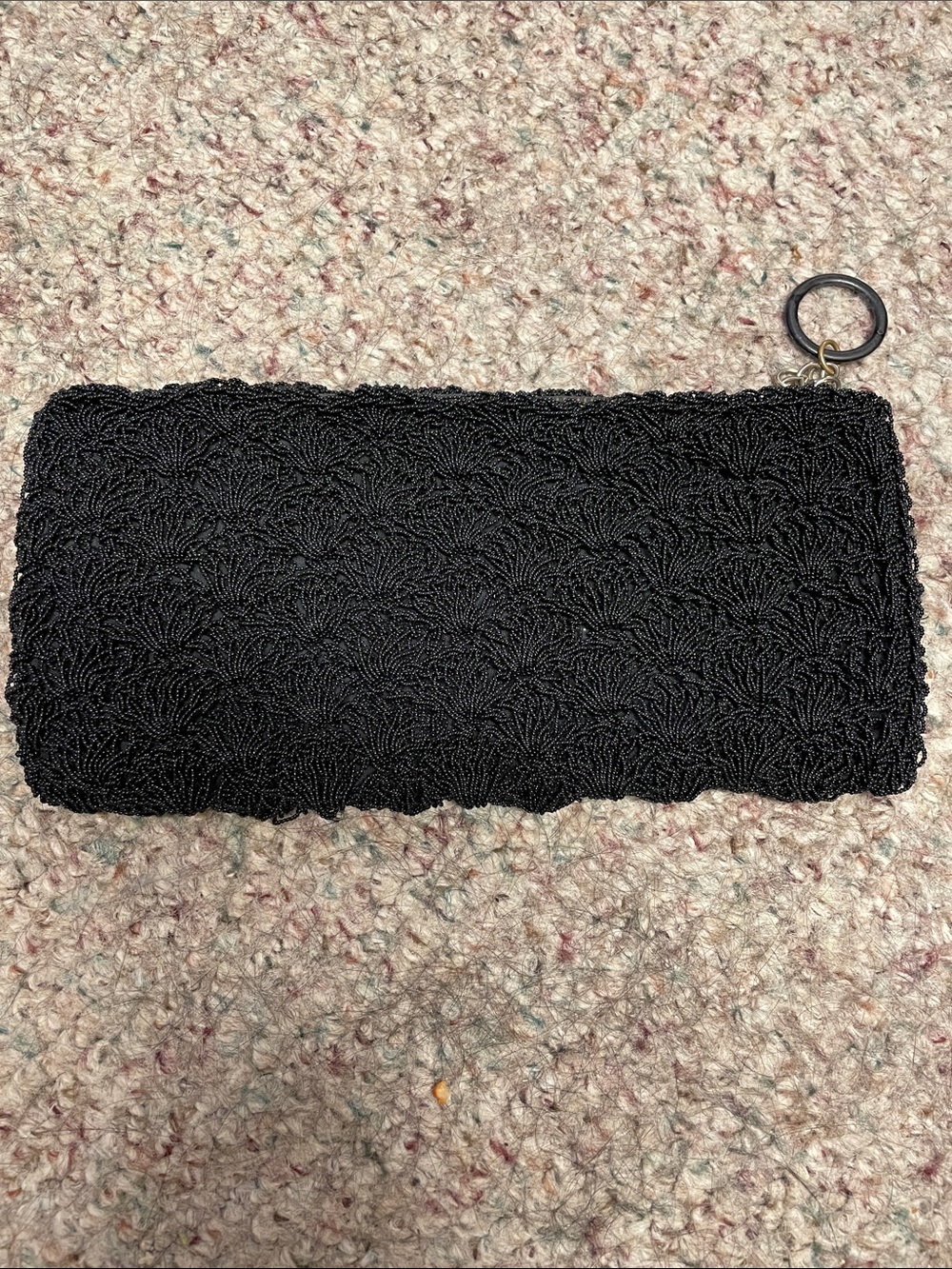 Vintage 30s 100% seed beaded evening clutch bag- beautiful